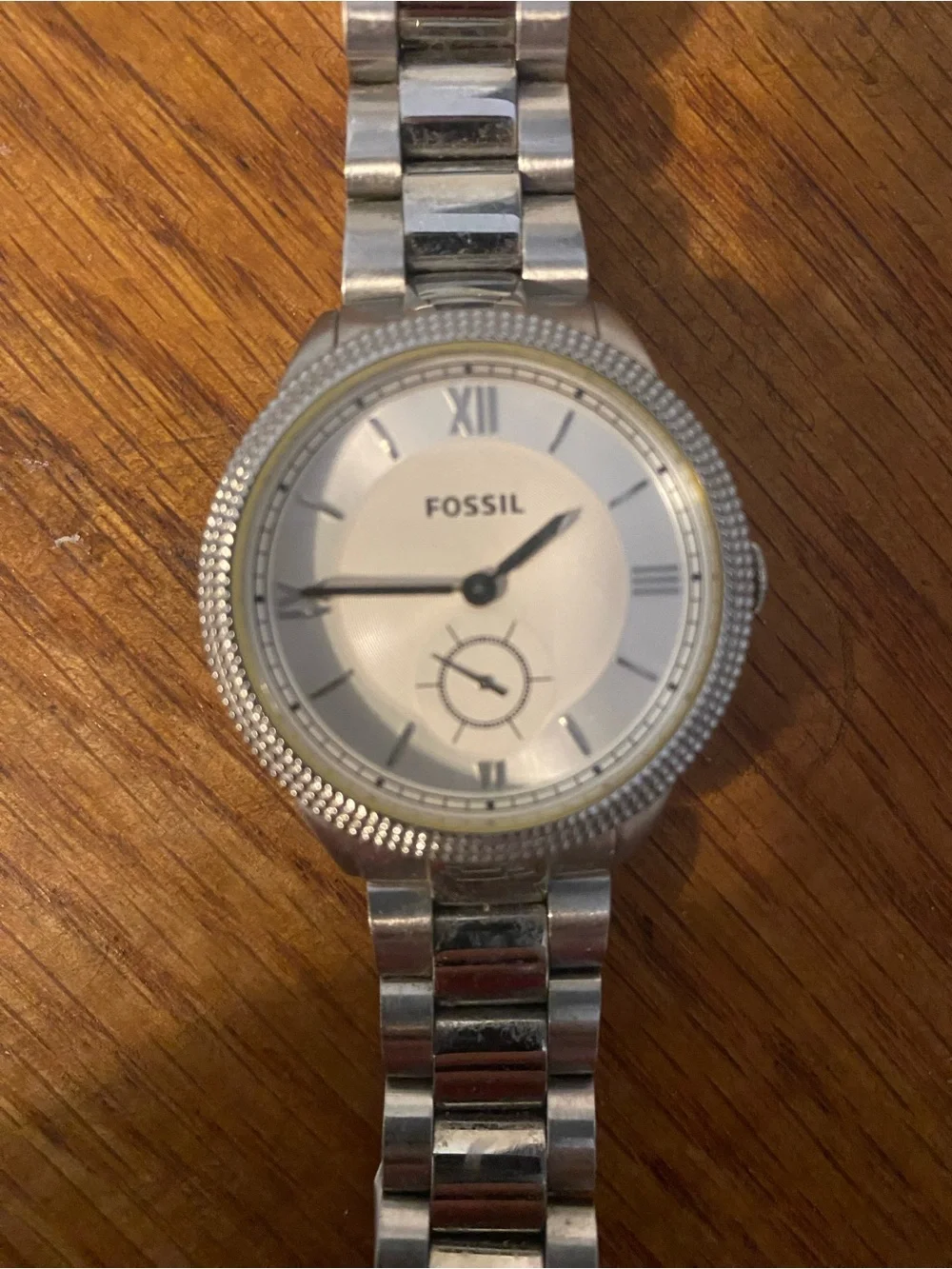 Fossil Silver Stainless Steel Round Dial Women's Watch